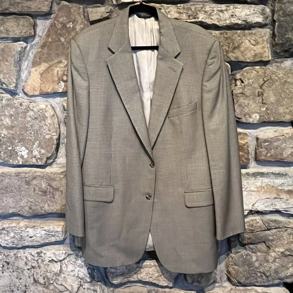 Brooks Brothers Mini Houndstooth Blazer Sport Coat Wool Cashmere Men's 43 Long - Picture 2 of 15